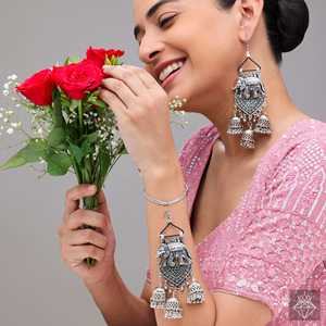 PRAO's Stylish Big <b>Elephant</b> Jhumki Fashion <b>Earrings</b> - Product Image 4