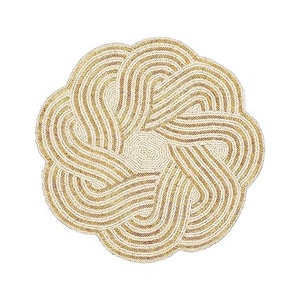 Wholesale Embroidered 36" <b>Table</b> <b>Runner</b> | Floral Design Glass Beaded 4" Coaster <b>and</b> 14" <b>Placemat</b> | Wedding <b>and</b> Christmas Decor - Product Image 6