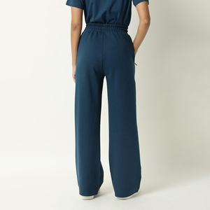 OEM Custom Logo <strong>Women's</strong> Solid Blank Casual <strong>Side</strong> <strong>Button</strong> Flared Elastic Waist Fleece Flared <strong>Women</strong> <strong>Trousers</strong> - Product Image 4