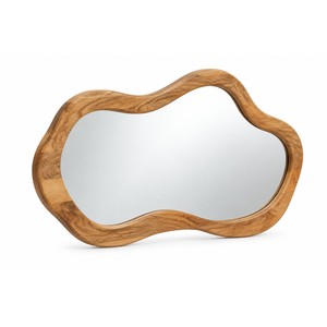 Miroir mural sculptural ondulé en bois de manguier fait main, vente en gros |   Aqdus Saleem - Product Image 1