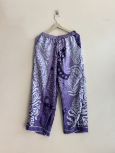 Lote de Pantalones Harem de Seda con Tie-Dye Vintage Indio, Cintura Elástica, Alibaba, Pantalones de Yoga Cómodos, Pantalones de Pijama, Primavera - Product Image 2