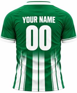 Unisex Green V-Neck Soccer Jersey Sleeveless Gradient Striped Football Uniform Breathable Moisture Wicking 100% Polyester <b>Team</b> - Product Image 2