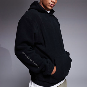 Sweat à capuche homme personnalisé avec logo, coupe ample vintage effet vieilli, en molleton bouclette 500 g/m², sans cordon, épais et surdimensionné - Product Image 3