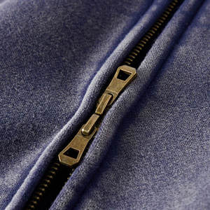 Sweat-shirt à capuche zippé surdimensionné pour homme, style streetwear, personnalisé, vintage, délavé à l'acide et au délavage à la pierre, en coton épais, uni et vieilli - Product Image 6
