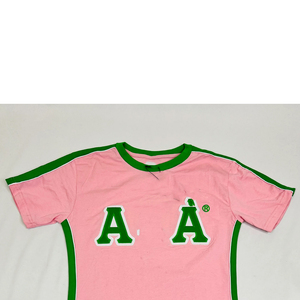 Alpha |   T-shirt en jersey respirant à manches courtes et col en V, broderie grecque personnalisée Kapa pour sororité unisexe - Product Image 6