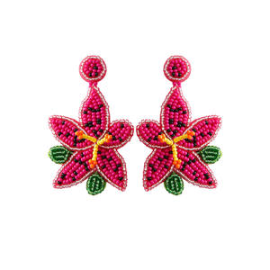 Última Colección de Pendientes de Aro con Cuentas Bordadas a Mano, Modernos y Elegantes para Bodas, Joyería de Moda - Product Image 5