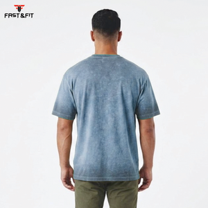 เสื้อยืดคอกลมแขนสั้นผู้ชายลายฟอกสี ราคาขายส่ง เสื้อยืดลายฟอกสีสำหรับผู้ชาย - Product Image 5