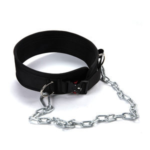 synthetic leather new Weight Lifting Dipping <b>Belt</b> Dip <b>Chain</b> Pull Ups - Product Image 2