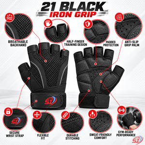 Custom Men’s Weightlifting <b>Gloves</b> Half Finger Padded Gym Training <b>Gloves</b> Manufacturer - Product Image 4