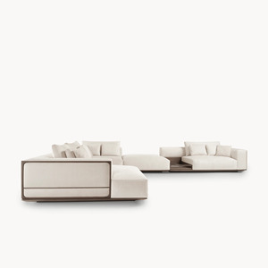 Ensemble de salon de jardin moderne en sectionnel, canapé rembourré avec coussins pour terrasse de villa - Product Image 4