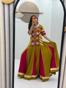 Robe traditionnelle indienne et pakistanaise pour femmes, Salwar Kameez, longue, en coton brodé, coupe ample, tenue de mariage - Product Image 1