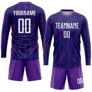 Ensemble de maillots de football personnalisés violets les plus vendus, à manches courtes et longues, uniforme de football respirant, vêtements d'équipe, fabricant OEM, vente en gros - Product Image 4