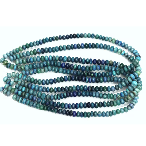 ลูกปัดคริสโซคอลล่าโอปอลทรงรอนเดล: พลอยสีเขียวฟ้าอมเขียว สำหรับงานประดิษฐ์เครื่องประดับ (7-10 มม.) - Product Image 2