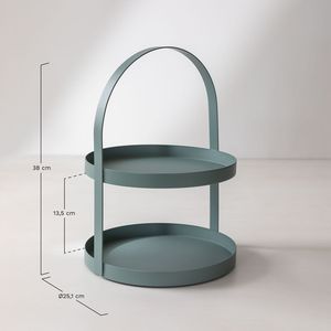 Support à gâteau de luxe à 2 étages, plateau à gâteau en métal, support de service pour la maison et les événements - Product Image 3