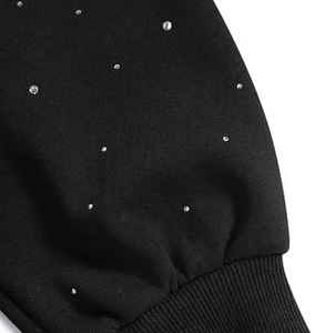 Sweat à capuche de luxe unisexe en coton surdimensionné avec strass, style streetwear Y2K, motif graphique en cristal, pull personnalisé avec logo de marque privée - Product Image 2
