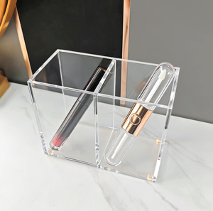 Porte-stylos en acrylique au style moderne et tendance pour la table de maquillage à domicile, support de rangement pour pinceaux de maquillage à petit budget - Product Image 1