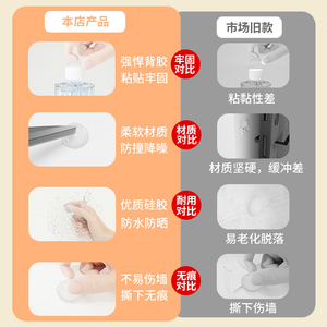 Tampons anti-collision en silicone pour portes domestiques, dispositif silencieux anti-choc ; autocollants muraux anti-collision avec bandes auto-agrippantes pour - Product Image 1