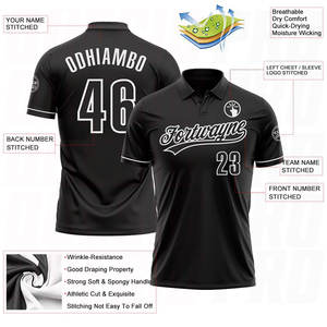 Fabricants de vêtements de golf, design de marque personnalisé, logo, polos de golf de performance, polos de golf noirs et blancs - Product Image 3