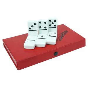 Fichas de Dominó de Resina Profesionales Personalizadas de Dos Tonos con Caja de Cartón Roja, Juego de Dominó Doble 6, 9, 12, Venta al Por Mayor - Product Image 3