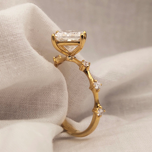 14k Gold Princess Cut Diamond Engagement <b>Ring</b> IGI Certified VVS Moissanite Lab Grown Diamond Vintage Classic <b>Fine</b> <b>Ring</b> - Product Image 2