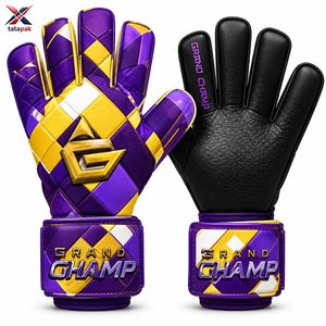 Guantes de Portero de Fútbol Tata Pak Grand Champ, Dedos Completos, Palma de Cuero y Látex, Transpirables, Correa de Muñeca Ajustable, Unisex para Exteriores - Product Image 1