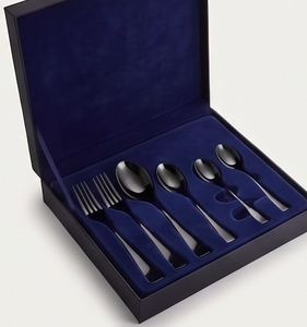 Ensemble de couverts noirs simples au design élégant avec manche de style designer, vaisselle élégante pour la maison, la salle à manger, la cuisine et les restaurants. - Product Image 6