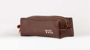 Bolsa de Aseo de Cuero Genuino a Precio de Fábrica, con Logotipo Personalizado, Bolsa de Viaje para Hombre, Bolsa de Aseo de Cuero Resistente, LNTB-0003D - Product Image 3
