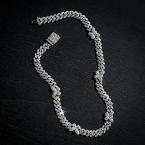 Special Lock Rhodium Plated 925 <b>Silver</b> Moissanite <b>Cuban</b> <b>Link</b> <b>Chain</b> 18mm Iced <b>Chain</b> Necklace Engagement Hip Hop - Product Image 2