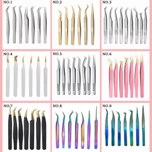 แหนบต่อขนตาปลายแหลมแบบเส้นใยสีทอง ด้ามจับสแตนเลส ขนาด 10 มม. ป้องกันแม่เหล็ก รุ่น MI-008 สำหรับต่อขนตา - Product Image 2