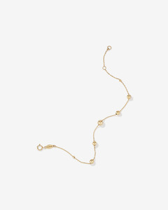 Pulsera de Cadena de Plata 925 con Cuentas de Bola en Tono Oro de 18K para Mujer, Pulsera Clásica Minimalista con Cuentas y Cierre de Langosta - Product Image 3