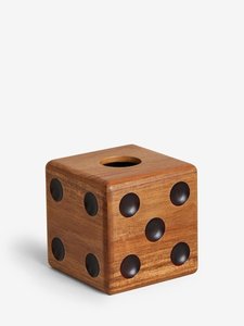 Boîte à mouchoirs créative en bois en forme de dés, distributeur de papier en bois massif, support de mouchoirs carré original pour bureau, objet d'art et de décoration pour la maison - Product Image 1