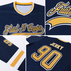 เสื้อฮอกกี้น้ำแข็งผู้ชายแบบสั่งตัดพิเศษ 100% โพลีเอสเตอร์ ระบายอากาศได้ดี ซับเหงื่อ ด้วยเทคนิคการพิมพ์แบบ Sublimation ปรับแต่งได้ทั้งทีม รับผลิตแบบ OEM - Product Image 6