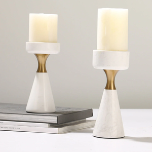 Porte-bougies coniques modernes en métal noir, supports de bougies géométriques faits à la main en fer pour table à manger et salon - Product Image 3