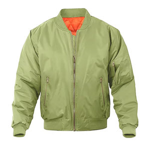 Veste pour hommes, fermeture éclair sur le devant, manches longues, col ras du cou, poignets élastiques, style unique, veste bomber pour hommes - Product Image 3
