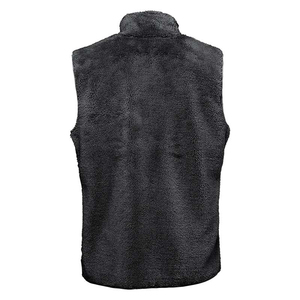 <b>Black</b> Color Stand Collar Zippier Up Full Sleeve Sherpa <b>Vest</b> Windproof Breathable Casual Sherpa Fleece <b>Vest</b> With 3 Pocket - Product Image 2
