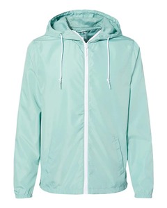 Veste coupe-vent légère à capuche vert menthe, fermeture éclair sur le devant, résistante à l'eau, décontractée, pour l'extérieur, printemps, unisexe, adulte - Product Image 5