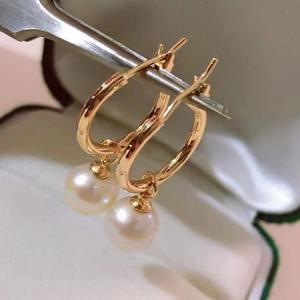 Boucles d'oreilles pendantes tendance en perles naturelles de 11-12 mm, sans défaut apparent, avec diamant en T de précision 925, pour diffusion en direct – Vente en gros - Product Image 1