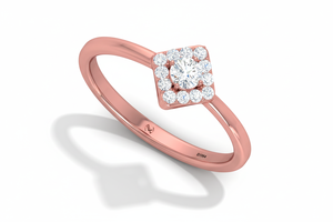 Anillo de Lujo con 13 Diamantes y Baño de Rodio en Oro de 14K, Diseño de Abrazo Romántico para Mujer, Joyería al por Mayor |   0.20Ctw - Product Image 3