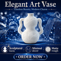 Vase rond en céramique de pierre à glaçure réactive mate transparente de grande taille, style Art déco, pour décoration de table, intérieur/extérieur, Jueheng Home