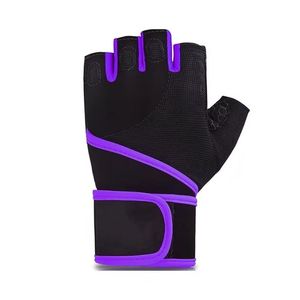 Gants de fitness à compression avec bordure violette, respirants, avec support de poignet, pour la gym et l'entraînement, fabrication sur mesure pour marque - Product Image 3