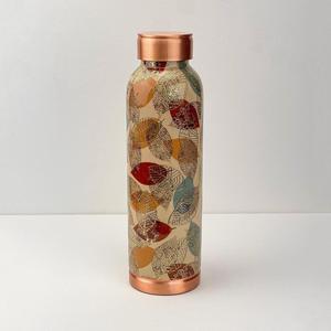 Bouteille d'eau en cuivre à imprimé floral avec tasses assorties, ensemble de vaisselle portable pour les voyages - Product Image 6