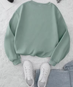 Sudadera Verde de Cuello Redondo para Mujer Hardihood International, Estampado Geométrico, Tejido de Punto, Informal, para Primavera, Mezcla de Algodón, Transpirable - Product Image 2