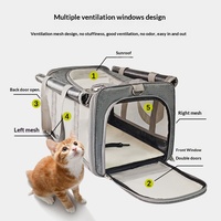 Sac de transport pour animaux de compagnie 3 en 1, pliable, à roulettes, 10 kg, pour chats et chiens, en tissu Oxford