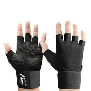Fabricante al por mayor mejor calidad antideslizante ciclismo guantes deportes al aire libre transpirable medio dedo guantes hechos de poliéster - Product Image 1