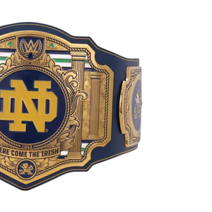 Cinturón de Campeonato Personalizable de los Fighting Irish de Notre Dame, Cinturón Deportivo Azul y Dorado de Alta Calidad, Cinturón de Título Personalizado para Coleccionistas - Product Image 4