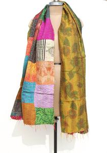 มาใหม่อินเดีย Kantha ผ้าพันคอผ้าไหมผ้าพันคอขโมยโบฮีเมียนฮิปปี้แฮนด์เมดโบฮีเมียนผ้าพันคอสําหรับผู้หญิง - Product Image 4