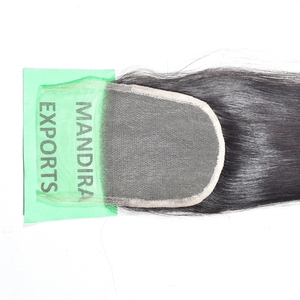 Extensiones de Cabello Humano Indio 100% Virgen Remy con Cutícula Alineada, Ondulado Natural Negro Sedoso, Cierre 5x5, Liso, Venta al por Mayor - Product Image 3