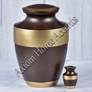 Luxury Brass Cremation Urn With Handcrafted Details Elegant Ashes Holder for <b>Memorials</b> by Axiom Home Accents - Product Image 1