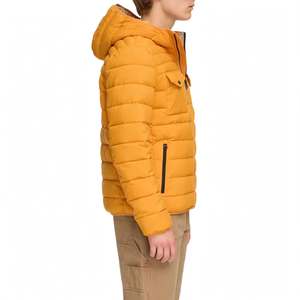 SPINE CRAFT <b>Men's</b> Winter Casual Breathable Regular Sleeve <b>Hooded</b> 360g Polyester/Cotton <b>Puffer</b> <b>Jacket</b> with Zipper Closure - Product Image 5