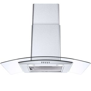 Cappa aspirante da parete da 30 pollici 450CFM in vetro temperato con ventilazione, ventola a 3 velocità e luci LED - Product Image 2